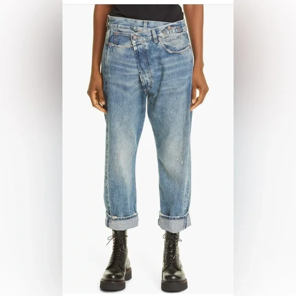 R13 crossover boyfriend jeans in Jasper - Picture 4 of 13